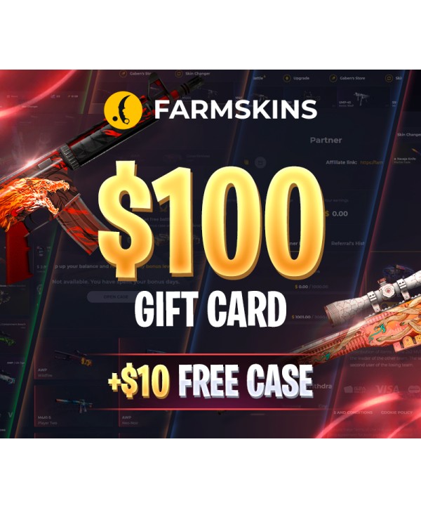 Farmskins $100 Wallet Card + FREE CASE Key GLOBAL